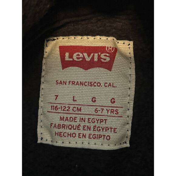 GUC Levi's Kid's Black Hoodie Pocket Long Sleeve Size 7 - Picture 2 of 4